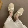 Zapatos planos peludos con lazo estilo hada para mujer, nuevo modelo otoño e invierno 2026, zapatos slip-on con lazo, cálidos y de peluche