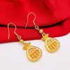 Bolsa de Dinheiro Estilo Étnico Exquisita Ábaco Gancho de Orelha Dourado Argola de Orelha Brilhante Fashion Retrô Argola de Orelha Elegante Versátil Presente para a Mãe