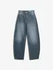 Jeans Scimitar de Comércio Exterior Transfronteiriço para Mulheres, Jeans Casual Retro Americano Solto Europeu e Americano de Cintura Alta Wide Leg para Mulheres Atacado