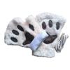 Invierno Lindo Dibujo Animado Gato Niñas Guantes Cálidos sin Dedos Engrosados Felpa Pata de Oso Medio Dedo Guantes Garra de Gato