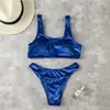 2021 AliExpress Amazon Comercio exterior europeo y americano Traje de baño de dos piezas para mujer bikini simple sexy de color liso 9834