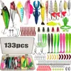 133 Piezas Señuelos de Pesca Transfronterizos, Plomos, Gusanos Suaves, Anzuelos, Lentejuelas, Señuelos para Principiantes, Set de Pesca Amazon
