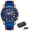Reloj de hombre LIGE de silicona para negocios