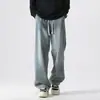 Jeans Retro Preto Masculino Primavera Outono Novo Estilo Marca Americana Tendência Solto Perna Larga Perna Reta Caimento Casual Calças Longas Masculino