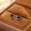 Pendientes de Zirconita Negra de Diseño Exclusivo, Lujo Accesible, Pendientes Exquisitos y Compactos, Gama Alta, Pendientes de Moda y Versátiles