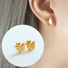 Pulsera de Acero Titanio Doble Mariposa Mate para Mujer, Joyería de Moda, Accesorio Popular en Línea, Color Oro 18K, Transfronterizo
