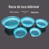 Bacia de isca dobrável de silicone de plástico azul, bacia de isca dobrável para puxar, vários tamanhos de isca para alimentos de peixes, suprimentos de pesca
