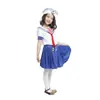 Disfraz de Cosplay para Niños para Actuación en Escenario Disfraz Lindo de Marinero Azul Pequeño para Niñas
