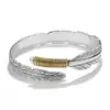 Pulsera de Pluma para Hombre Tendencia India Retro Takahashi Goro Pulsera Abierta Plateada Pulsera de Plata de Moda