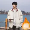 Jaqueta xadrez com gola para homens, primavera e outono 2026 nova marca da moda estilo Hong Kong casual solta workwear jaqueta de casal