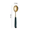 Colher de Aço Inoxidável Esmeralda Doméstica Sopa Jantar Estilo Coreano Fofa Espessada de Cabo Longo Conjunto de Colher e Garfo para Sopa