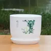 Caixa de Plantio Modular de Resina Cerâmica Imitação de Cerâmica Porcelana Branca Resina PP Tamanho Grande Prunus Orquídea Bambu Crisântemo Tigela Lótus Clívia Vaso de Flores