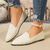 Sapatos Femininos de Tamanho Grande para Comércio Exterior 2026 Nova Chegada Bico Fino Sapatos Baixos Flyknit Slip-on Corte Baixo Sapatos Únicos Estilo Europeu e Americano Sapatos Femininos
