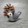 Mini Adornos de Tallado en Madera de Pájaro Perla, Pájaros Tallados en Madera Maciza Hechos Completamente a Mano, Decoración de Escritorio, Pequeños Regalos y Manualidades