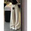 Chao Li tiene en stock jeans color albaricoque para mujer Diseño de cintura chic Pierna ancha Sensación relajada francesa Casual de otoño Pantalones largos hasta el suelo