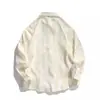 Camisa de Hombre Estilo Japonés Otoño Gama Alta Artística Simple Estampado Oscuro Diseño de Nicho Manga Larga Camisa Chaqueta