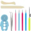 Juego de 16 piezas de plumas para escribir en papel pinzas moradas punzón herramienta de calidad para escribir en papel paquete de materiales para plumas de escribir en papel