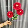 Flores de peonía de carpa artificial de 3 cabezas para decoración de bodas y hoteles, decoración del hogar, flores artificiales para arreglos de pasillo y arreglos florales