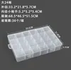 Caja de Plástico PP Transparente 12 Compartimentos 24 Compartimentos Caja de Almacenamiento de Escritorio Caja de Embalaje para Cosméticos Joyería Ferretería Aparejos de Pesca Caja de Muestras