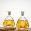 Botella de Licor Extranjero de 500 ml Brandy Botella de Vidrio de Whiskey de 750 ml Botella de Vidrio Transparente Botella de Vino Vacía Caja de Regalo