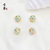 Contas Soltas de Esmalte Cloisonné Estilo Chinês, Acessórios para Joias com Contas Azul Queimado, Acessórios de Contas Espaçadoras para Pulseiras DIY