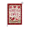 Bandera de Jardín para el Día de San Valentín Personalizada al por Mayor Decorativa para Exteriores y Patios Bandera Impresa con Patrón de Corazón Bandera de Jardín