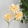 Dalia Artificial de 2 Cabezas Boda Techo Alto Flor Artificial Jarrón para el Hogar Arreglo Floral Flor de Dalia para Boda