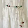 Cinto Trançado Boêmio para Mulheres, Corrente Decorativa de Cintura para Vestido, Corda de Cintura com Borla, Cinto de Cintura Versátil Estilo Étnico