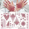 Adesivo de Tatuagem de Renda Transfronteiriço Novo Marrom Vermelho Tatuagem de Henna Indiana Adesivo de Tatuagem Temporária Descartável Amazon