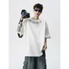 2026 Nueva Camiseta de Verano Pesada para Hombre con Bordado Colorido de Manga Corta para Hombres y Mujeres, Camiseta Trendy de Ajuste Holgado de Alta Gama para Estudiantes