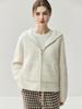 2025 Nuevo Cardigan de Punto con Capucha de Cachemira para Otoño e Invierno, Doble Cremallera con Bolsillo, Suéter de Color Puro, Chaqueta Suave y Sedosa Gruesa para Mujer