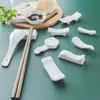 Descansapalillos de cerámica, mesa de comedor de hotel, blanco puro, portapalillos de doble propósito, soporte para palillos, almohada para palillos, bandeja para palillos, descansapalillos para el hogar
