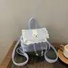 Mochila de Encaje con Perlas Estilo Coreano Transfronteriza para Mujer 2026 Nueva Bolsa Cuadrada Pequeña Bolso de Mano Bolso Cruzado Mochila Linda para Estudiante