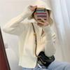 Cárdigan de Punto con Capucha y Doble Cremallera para Mujer Otoño e Invierno 2024 Nuevo Diseño Nicho de Estilo Occidental Holgado Abrigo Suéter para Mujer