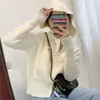 Cárdigan de punto con capucha y doble cremallera nuevo de primavera y otoño para mujer, holgado, corto, diseño perezoso, suéter de nicho, chaqueta para mujer