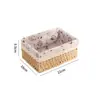 Cesta de Almacenamiento Tejida Caja de Almacenamiento para Mesa de Café de Escritorio Cesta de Almacenamiento para Snacks y Cosméticos Caja de Almacenamiento de Ratán Almacenamiento