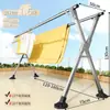Tendedero Plegable en Forma de X con Base Grande a Prueba de Viento para Uso en Interiores del Hogar, Balcón, Armario Exterior y Barra Retráctil para Secar Edredones