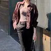 Camisa de Manga Longa Curta com Gola Lapela de Botão Único Proteção Solar Feminina Design Levemente Transparente Solta Versátil para o Trabalho Cardigan Leve