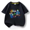 Camiseta de manga corta para niño Rainbow Friends, ropa de verano para niño, nueva camiseta de algodón de media manga estilo occidental para niña.