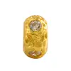 Plata S925 Chapada en Oro Diamante Incrustado Martillado Espaciador Pequeño Accesorio DIY Moda Nuevo Chino Versátil Accesorio Espaciador