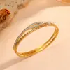 Pulseira Geométrica Quadrada com Flor e Pedras de Diamante em Aço Titânio Mais Vendida para Mulheres, Joias para Pulseira de Luxo Leve de Nicho Atacado