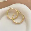 Brincos de Argola Prata Europeus e Americanos Transfronteiriços, Estilo Minimalista de Metal, Brincos Simples Versáteis da Moda com um Design Único