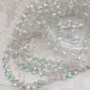 Estilo Ins Colorido Polarizado Multifacetado Trevo de Quatro Folhas Transparente Furo Reto Vidro Versátil Contas para Pulseira DIY Acessórios