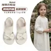 Sandalias Abiertas de Estilo Universitario para Bebé Niña con Lazo, Suela Suave, Base Plana Antideslizante, Sandalias de Playa para Niñas