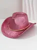 Sombrero de Fieltro Cepillado Elegante Unisex Estilo Y2K Sombrero de Vaquero con Cinturón de Accesorios Metálicos Sombrero de Fiesta Bonfire