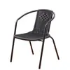 Silla de Exterior Impermeable para Patio Protección Solar Pequeña de Jardín Balcón Terraza Cafetería Tienda de Té con Leche Silla Individual de Mimbre Sintético