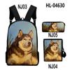 2020 Nuevo Producto Husky Tela Oxford Moda para Hombres y Mujeres Mochila Estampada en 3D Set