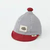 Gorro para Bebé con Diseño de Rayas y Punta, Etiqueta de Tela, Unisex para Niños y Niñas, Gorra de Béisbol para Niños Pequeños de Primavera y Otoño