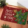 Tapete de Chão de Linho de Natal para Entrada, Tapete Estável Antiderrapante, Tapete Absorvente para Banheiro, Tapete de Cozinha Fácil de Limpar