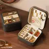 Caja de Almacenamiento para Pendientes, Collares y Anillos de Viaje, Organizador de Escritorio, Caja de Almacenamiento de Joyería Portátil para el Hogar